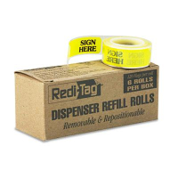 Redi-Tag 9/16" x 1-3/4" "Sign Here" Message Right Arrow Flags, Yellow, 720 Flags/Pack