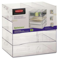 Rubbermaid Optimizers Four-Way Organizer with Drawers, Clear