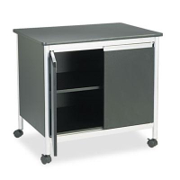 Safco One-Shelf /Door Deskside Machine Cart, Black