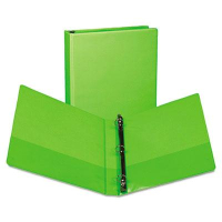 Samsill 1" Capacity 8-1/2" x 11" Round Ring Fashion View Binder, Lime, 2-Pack