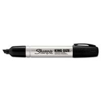 Sharpie King Size Permanent Marker, Chisel Tip, Black, 12-Pack