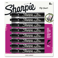 Sharpie Flip Chart Marker, Bullet Tip, Black, 8-Pack