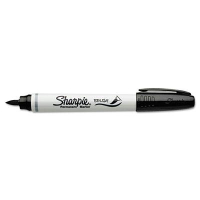 Sharpie Permanent Marker, Brush Tip, Black, 12-Pack