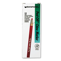 Sharpie Peel-Off China Marker, Red, 12-Pack