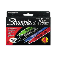 Sharpie Flip Chart Marker, Bullet Tip, Assorted, 4-Pack