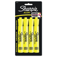 Sharpie Accent Tank Style Chisel Tip Highlighter, Yellow, 4-Pack