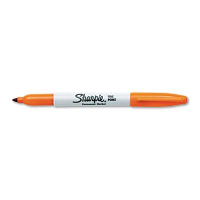 Sharpie Permanent Marker, Fine Tip, Orange, 12-Pack