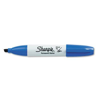 Sharpie Permanent Marker, Chisel Tip, Blue, 12-Pack