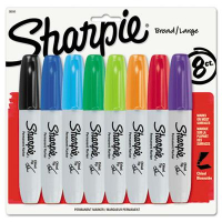 Sharpie Permanent Marker, Chisel Tip, Assorted, 8-Pack