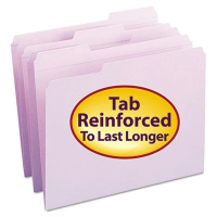 Smead Reinforced 1/3 Cut Top Tab Letter File Folder, Lavender, 100/Box
