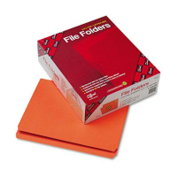 Smead Reinforced Straight Cut Top Tab Letter File Folder, Orange, 100/Box