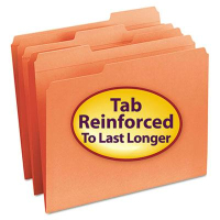 Smead Reinforced 1/3 Cut Top Tab Letter File Folder, Orange, 100/Box