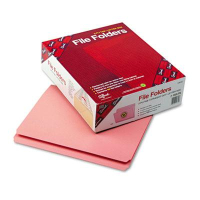 Smead Reinforced Straight Cut Top Tab Letter File Folder, Pink, 100/Box
