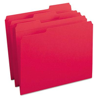 Smead Reinforced 1/3 Cut Top Tab Letter File Folder, Red, 100/Box