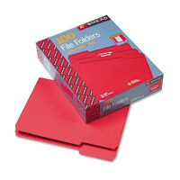 Smead 1/3 Cut Top Tab Letter File Folder, Red, 100/Box