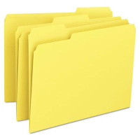 Smead 1/3 Cut Top Tab Letter File Folder, Yellow, 100/Box