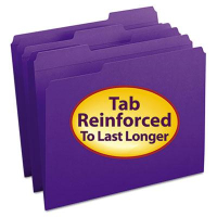 Smead Reinforced 1/3 Cut Top Tab Letter File Folder, Purple, 100/Box