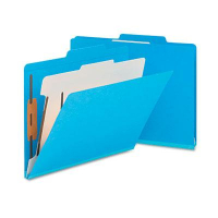 Smead 4-Section Letter 14-Point Stock Classification Folders, Blue, 10/Box