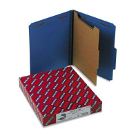 Smead 4-Section Letter 23-Point Pressboard Classification Folders, Dark Blue, 10/Box