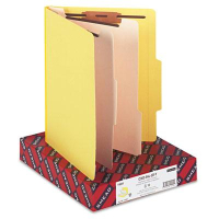 Smead 6-Section Letter 14-Point Stock Classification Folders, Yellow, 10/Box