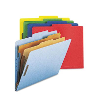 Smead 6-Section Letter 23-Point Pressboard Top Tab Classification Folders, Assorted Colors, 10/Box