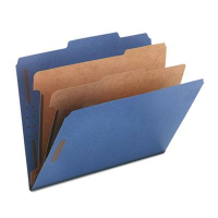 Smead 6-Section Letter 23-Point Pressboard Top Tab Classification Folders, Dark Blue, 10/Box