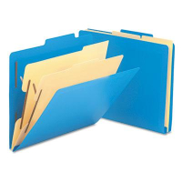 Smead 6-Section Letter Poly Classification Folders, Blue, 10/Box