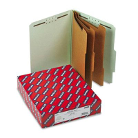 Smead 8-Section Letter 25-Point Classification Folders, Gray-Green, 10/Box