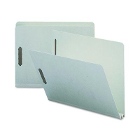 Smead 2" Expansion Straight Cut Tab 1-Fastener Letter Folder, Gray Green, 25/Box