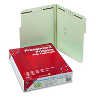 Smead 3" Expansion 1/3 Top Tab 1-Fastener Letter Folder, Gray Green, 25/Box