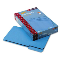 Smead 1/3 Cut Top Tab Legal File Folder, Blue, 100/Box