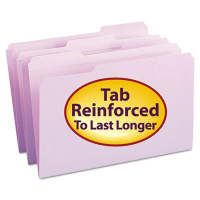 Smead Reinforced 1/3 Cut Top Tab Legal File Folder, Lavender, 100/Box