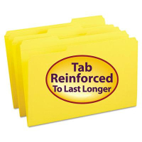 Smead Reinforced 1/3 Cut Top Tab Legal File Folder, Yellow, 100/Box