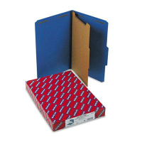 Smead 4-Section Legal 23-Point Pressboard Classification Folders, Dark Blue, 10/Box