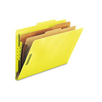 Smead 6-Section Legal 23-Point Pressboard Top Tab Classification Folders, Yellow, 10/Box