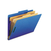 Smead 6-Section Legal 23-Point Pressboard Top Tab Classification Folders, Dark Blue, 10/Box