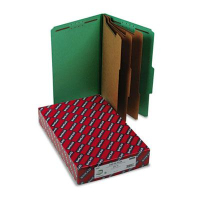 Smead 8-Section Legal 23-Point Pressboard Classification Folders, Green, 10/Box