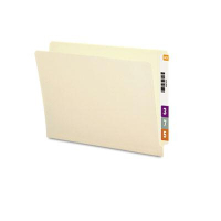 Smead 9-1/2" Front Reinforced Straight Cut End Tab Letter File Folder, 14-Point, Manila, 100/Box