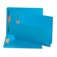Smead Heavyweight Straight End Tab 2-Fastener Letter Folder, Blue, 50/Box