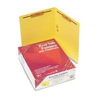Smead Heavyweight Straight End Tab 2-Fastener Letter Folder, Yellow, 50/Box