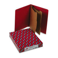 Smead 6-Section Letter 23-Point Pressboard Classification Folders, Bright Red, 10/Box