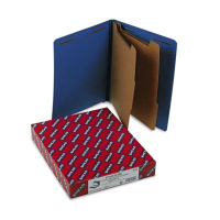 Smead 6-Section Letter 23-Point Pressboard Classification Folders, Dark Blue, 10/Box