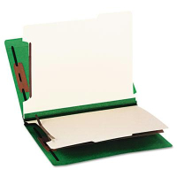 Smead 6-Section Letter 14-Point Stock Colored End Tab Classification Folders, Green, 10/Box