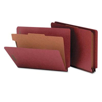 Smead 4-Section Letter 25-Point Pressboard Classification Folders, Red, 10/Box
