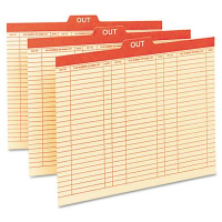 Smead Letter 1/5 Top Tab Charge-Out Record File Guides, Manila, 100/Box