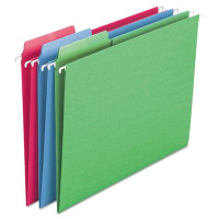 Smead Erasable Fastab Letter Hanging File Folders, Assorted Colors, 18/Box