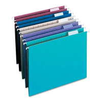 Smead Letter 1/5 Tab Hanging File Folders, Assorted Colors, 25/Box