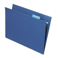 Smead Letter 1/5 Tab Hanging File Folders, Navy, 25/Box