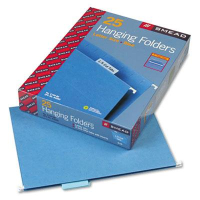 Smead Letter 1/5 Tab Hanging File Folders, Blue, 25/Box