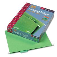Smead Letter 1/5 Tab Hanging File Folders, Bright Green, 25/Box
